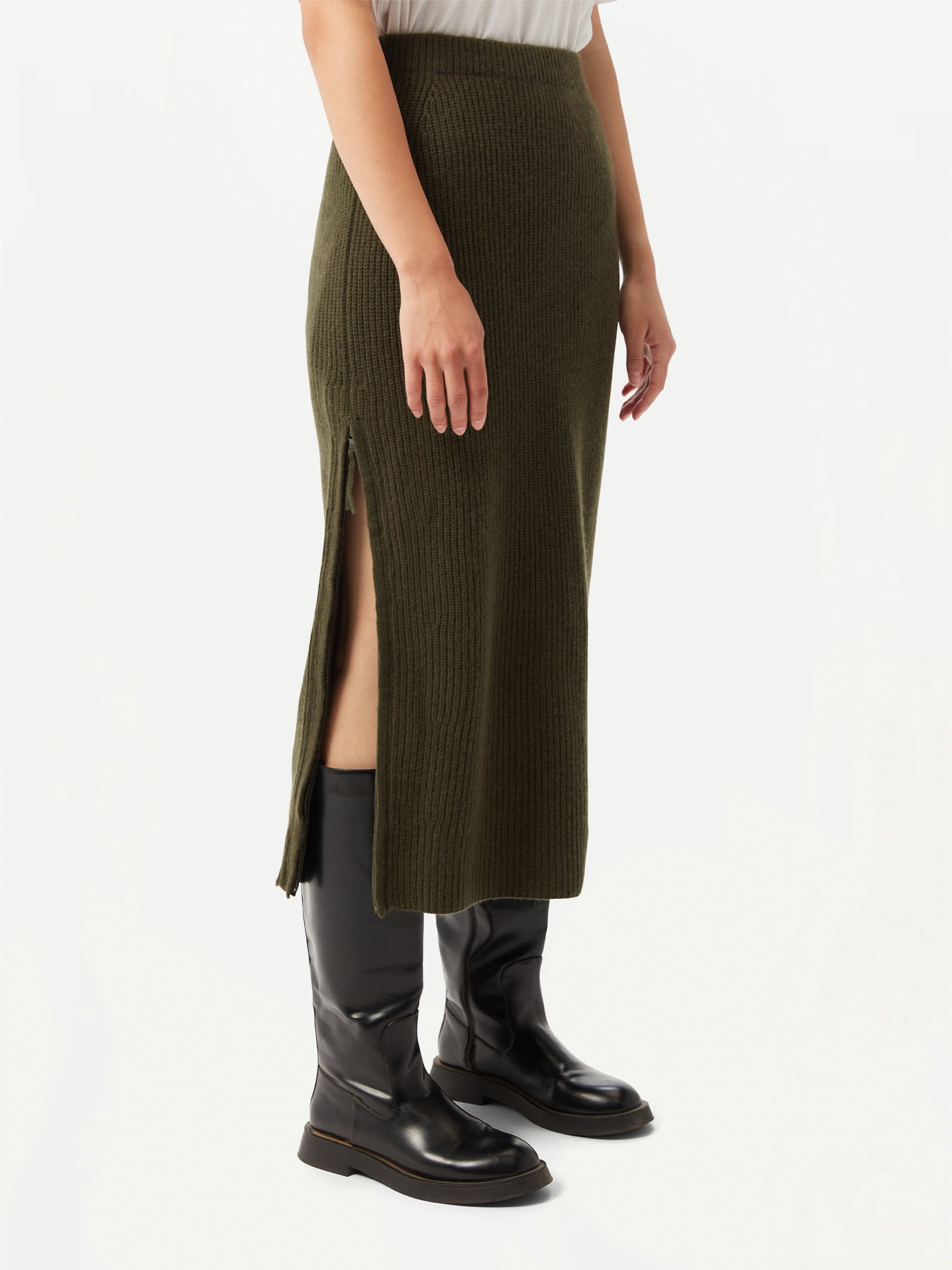 GOBI Jupe en cachemire avec fermeture éclair - Collection Country-Chic Vert