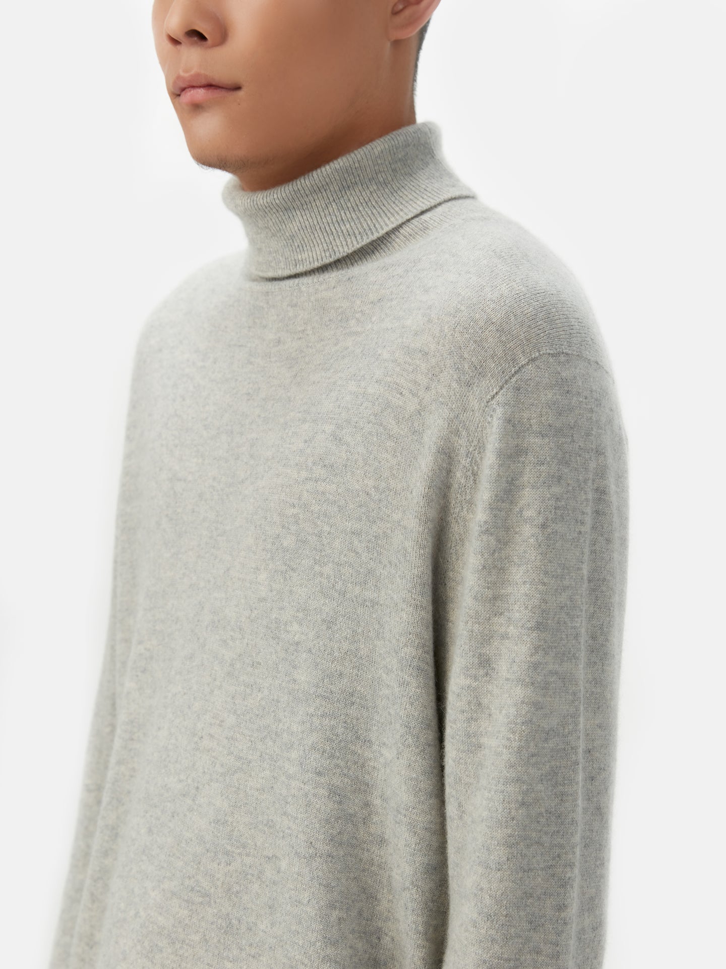 Col roulé homme en cachemire pour hommes Gris - Gobi Cashmere
