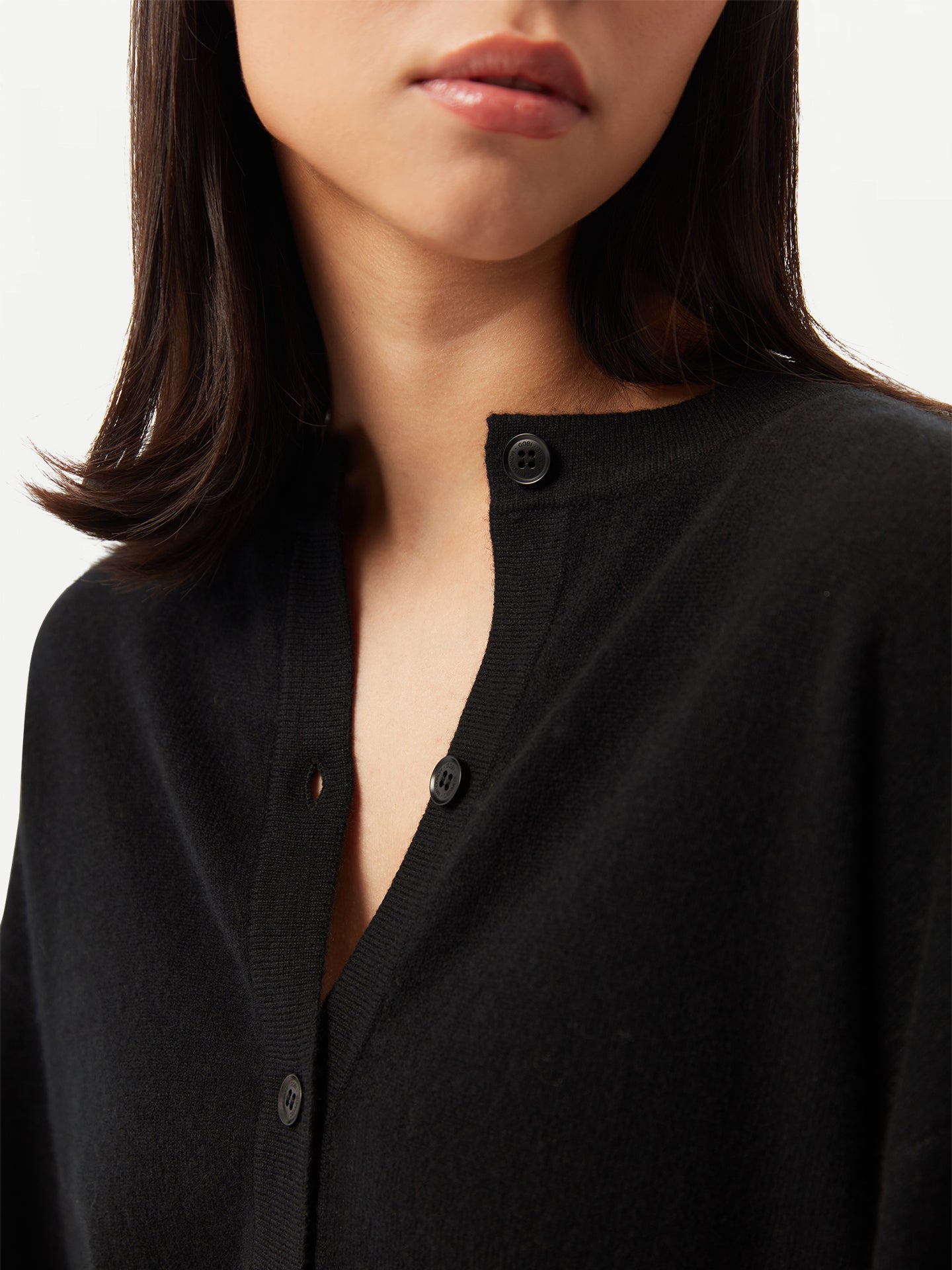 GOBI - Cardigan en cachemire à col rond - Collection Country-Chic Noir - Gobi Cashmere