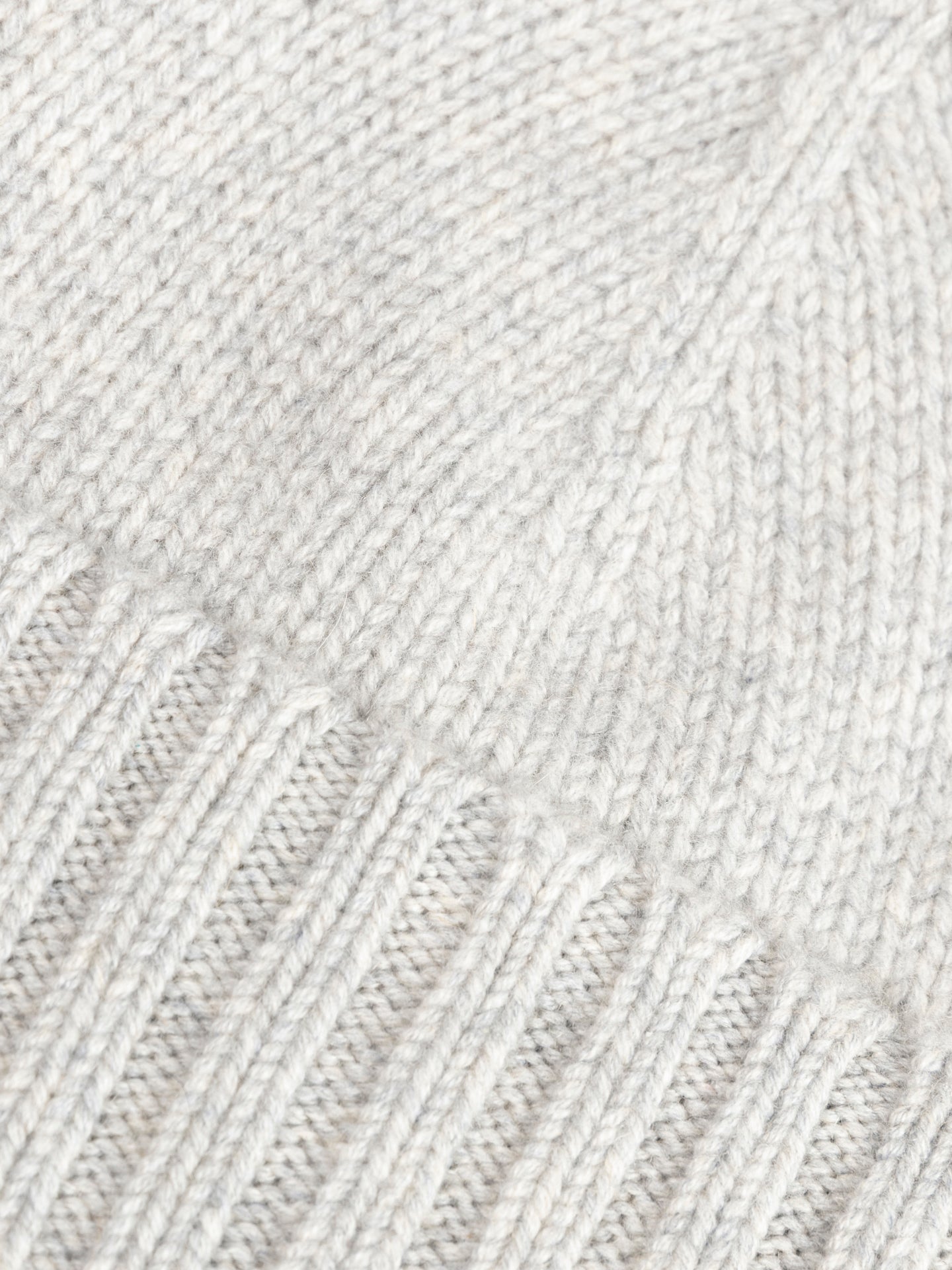Bonnet en tricot côtelé en cachemire pour femme Gris - Gobi Cashmere