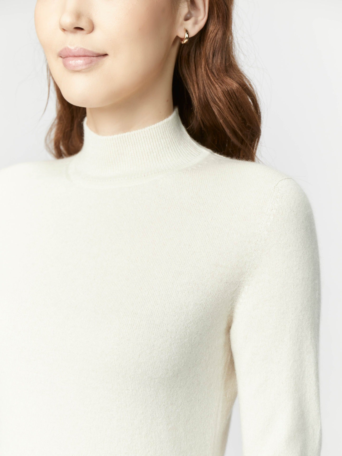 Pull col haut en Cachemire pour femmes Blanc - Gobi Cashmere