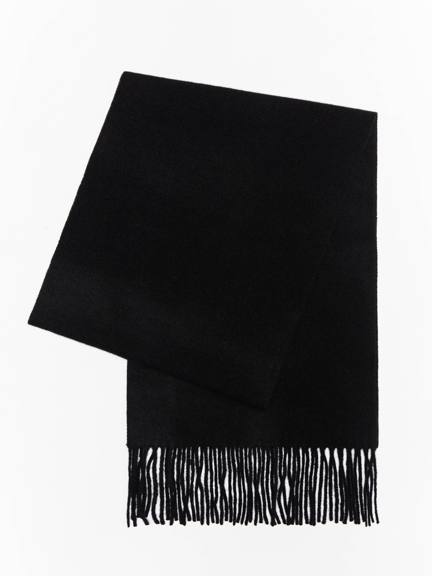 Écharpe avec franges en cachemire unisexe , couleur Noir - Gobi Cashmere 