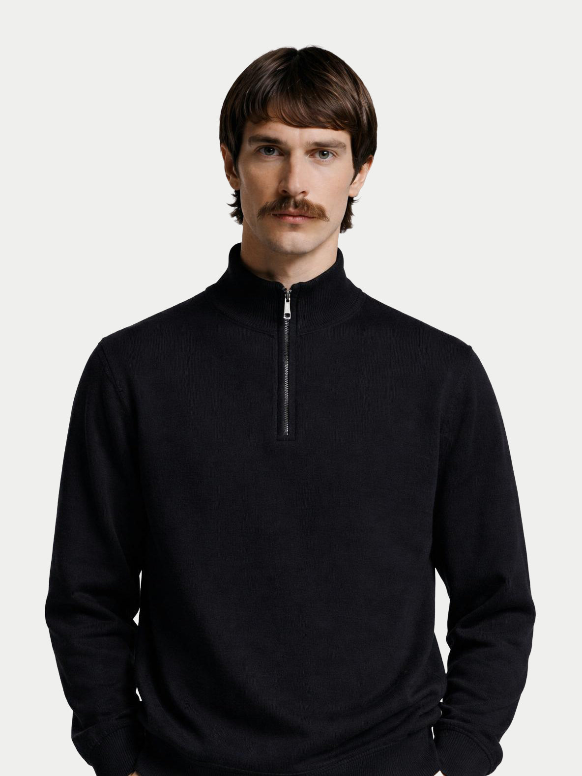 Pull polo demi en cachemire Essential pour hommes