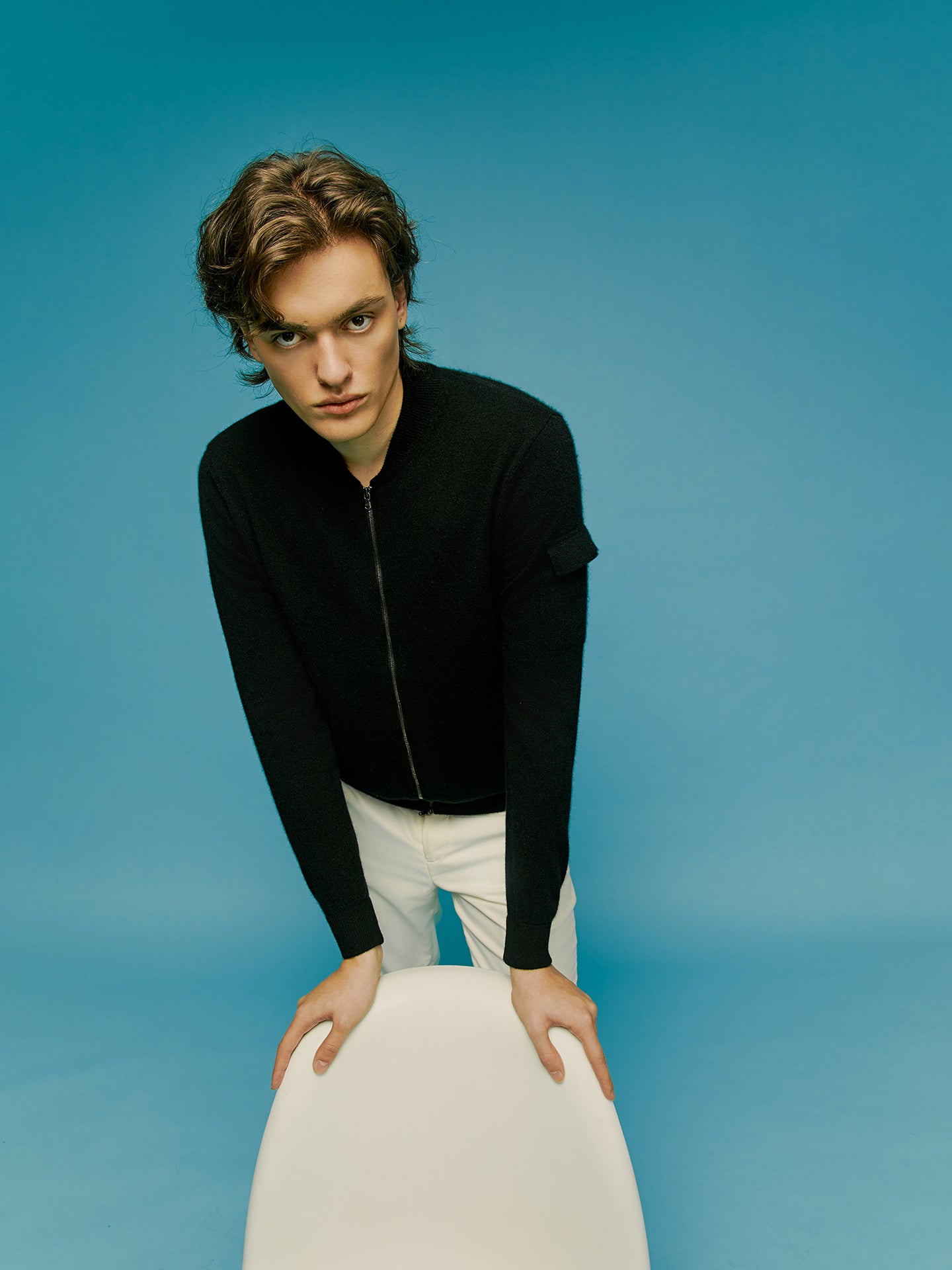 Bomber jacket en cachemire authentique Noir | GOBI Cashmere