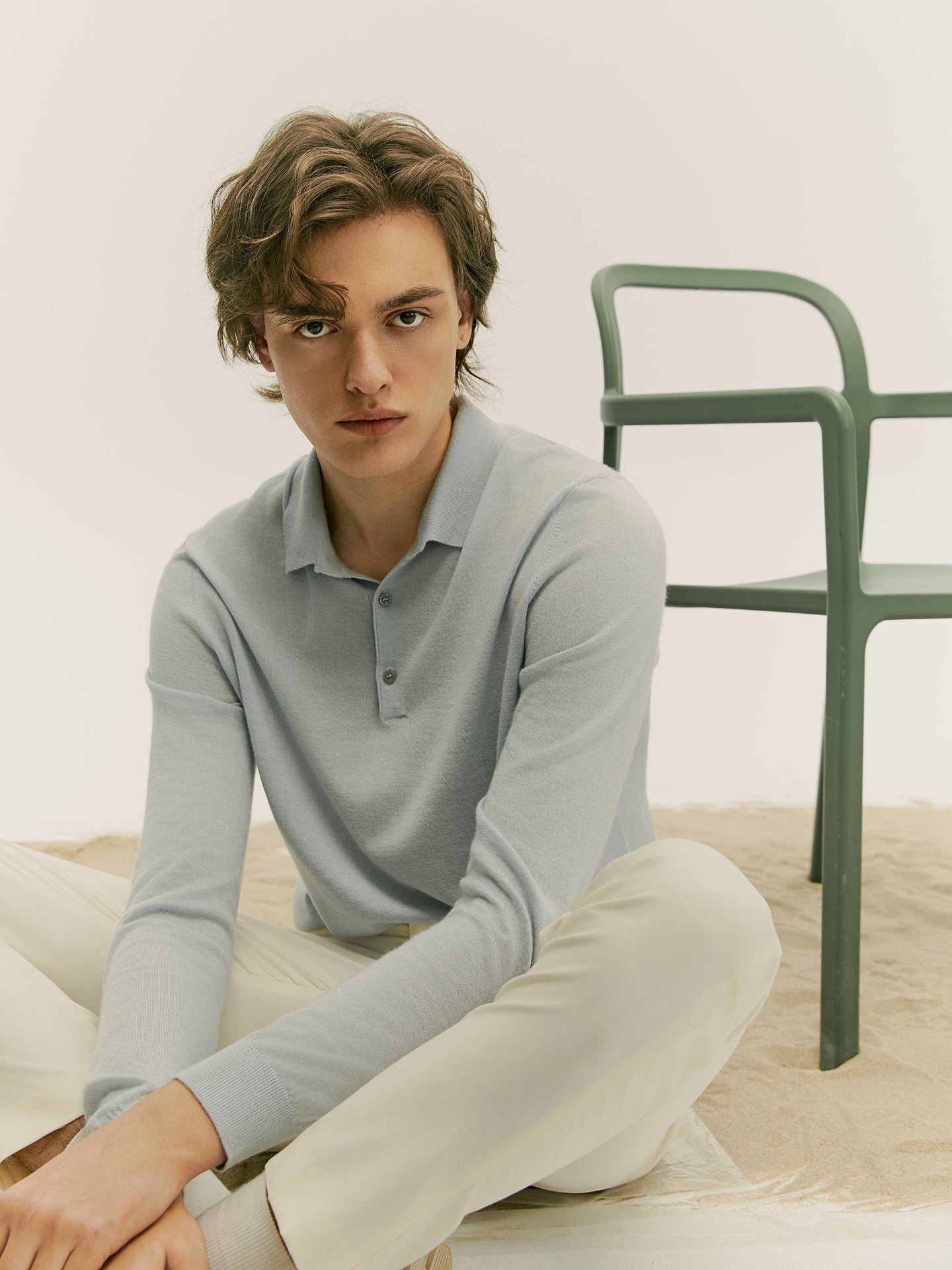Polo en soie et cachemire pour hommes | GOBI Cashmere