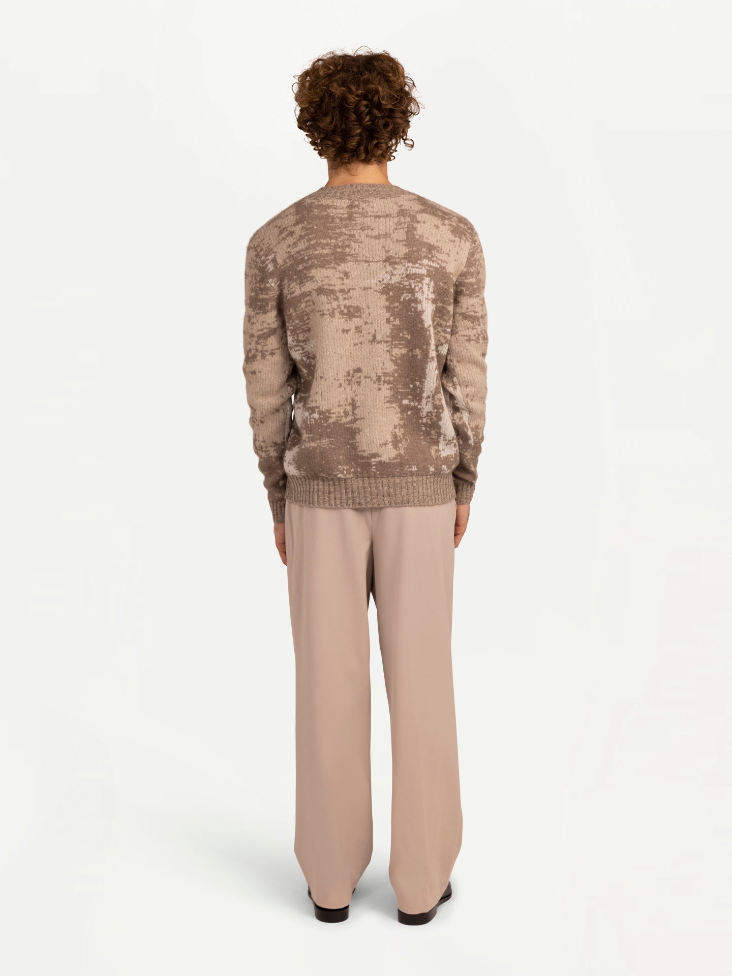 GOBI Pull en cachemire à col en V Hommes Giorgio Spina Taupe - Gobi Cashmere