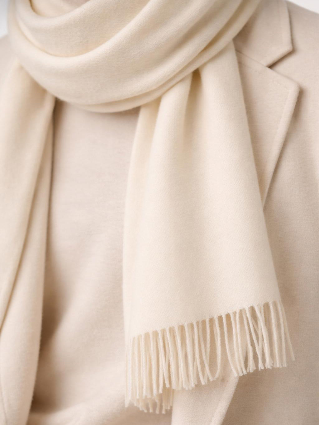 Écharpe avec franges en cachemire pour unisex Couleur Organique