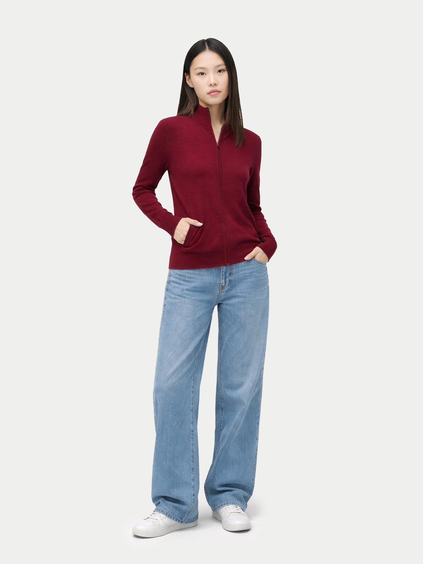 Cardigan zippé en cachemire Timeless pour femmes