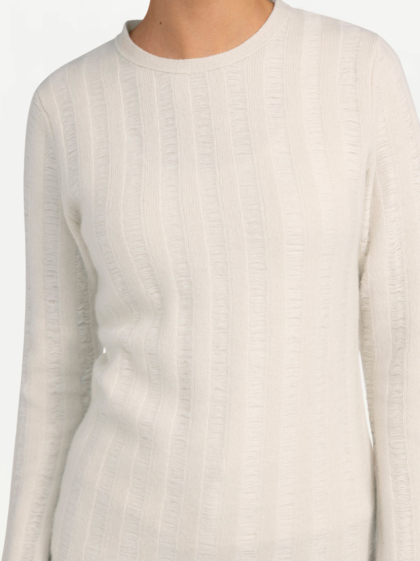 Pull en cachemire rayé du créateur Cashmere Blanc - Gobi Cashmere