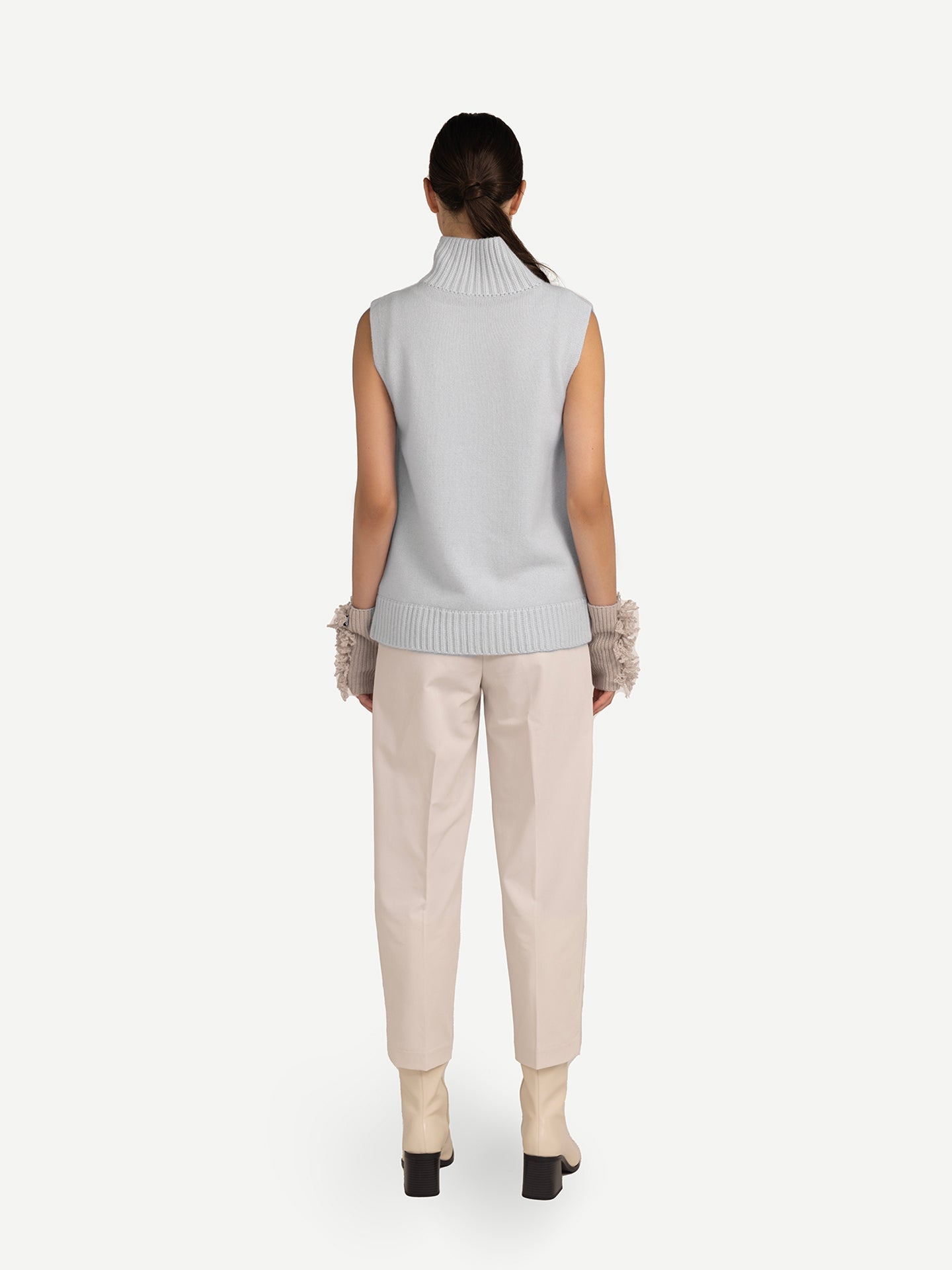 Gilet en cachemire à découpes Taupe - Gobi Cashmere 
