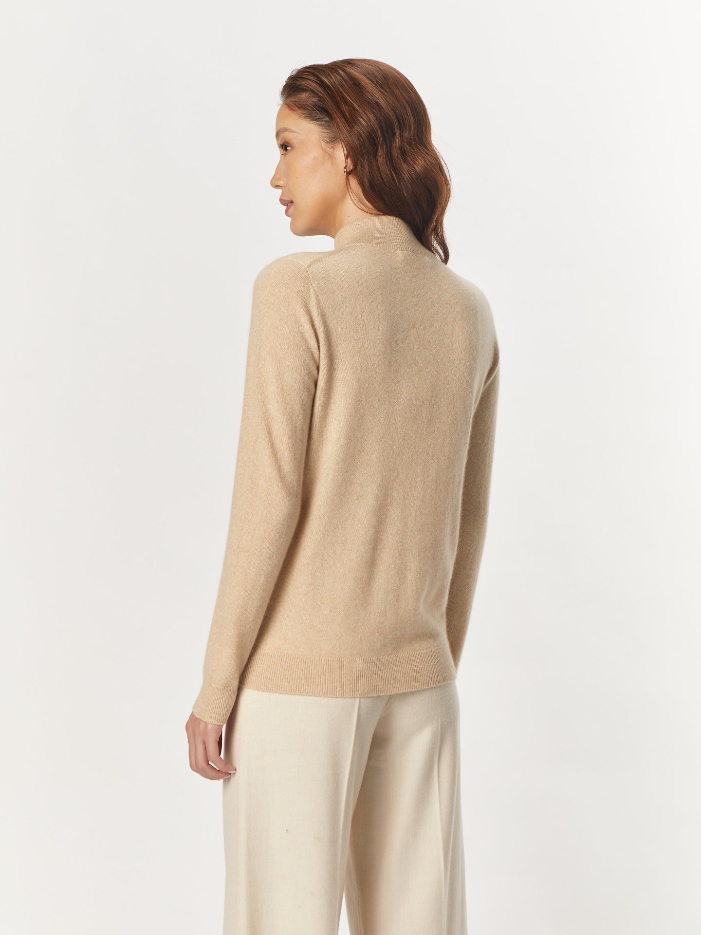 Cardigan zippé  en Cachemire pour femmes Taupe - Gobi Cashmere