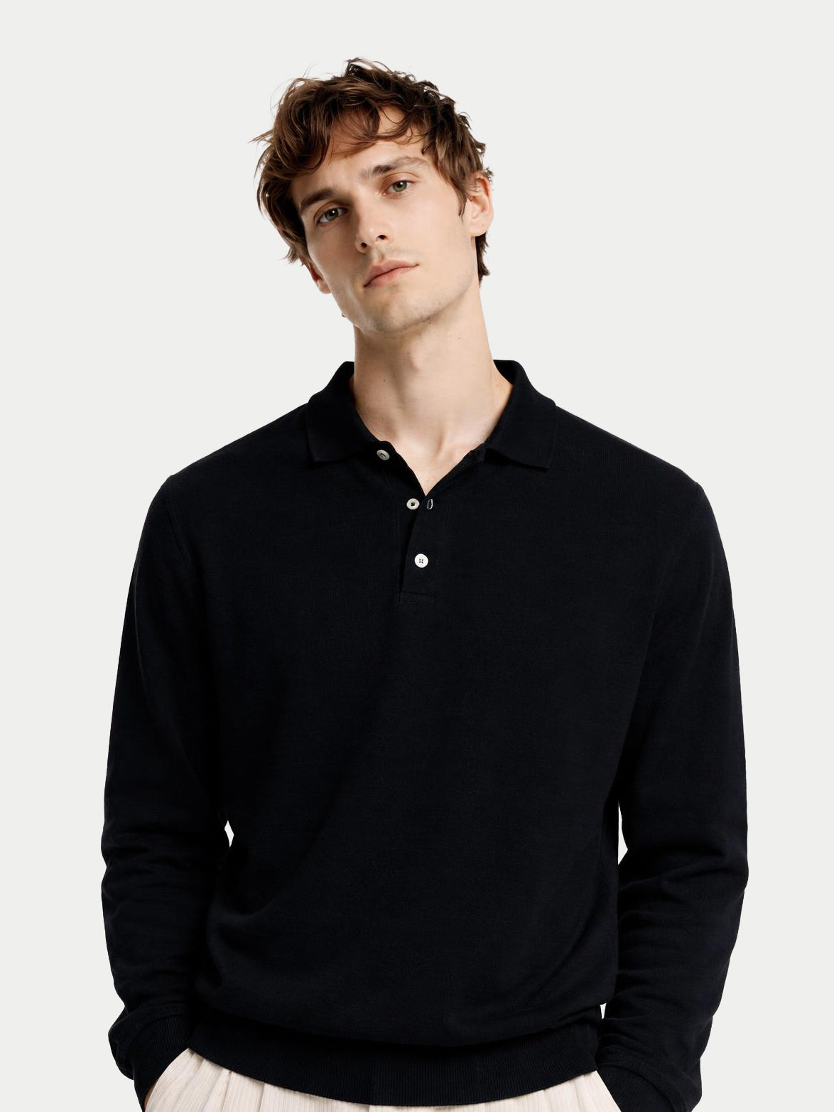 Pull col polo en cachemire Essential pour hommes
