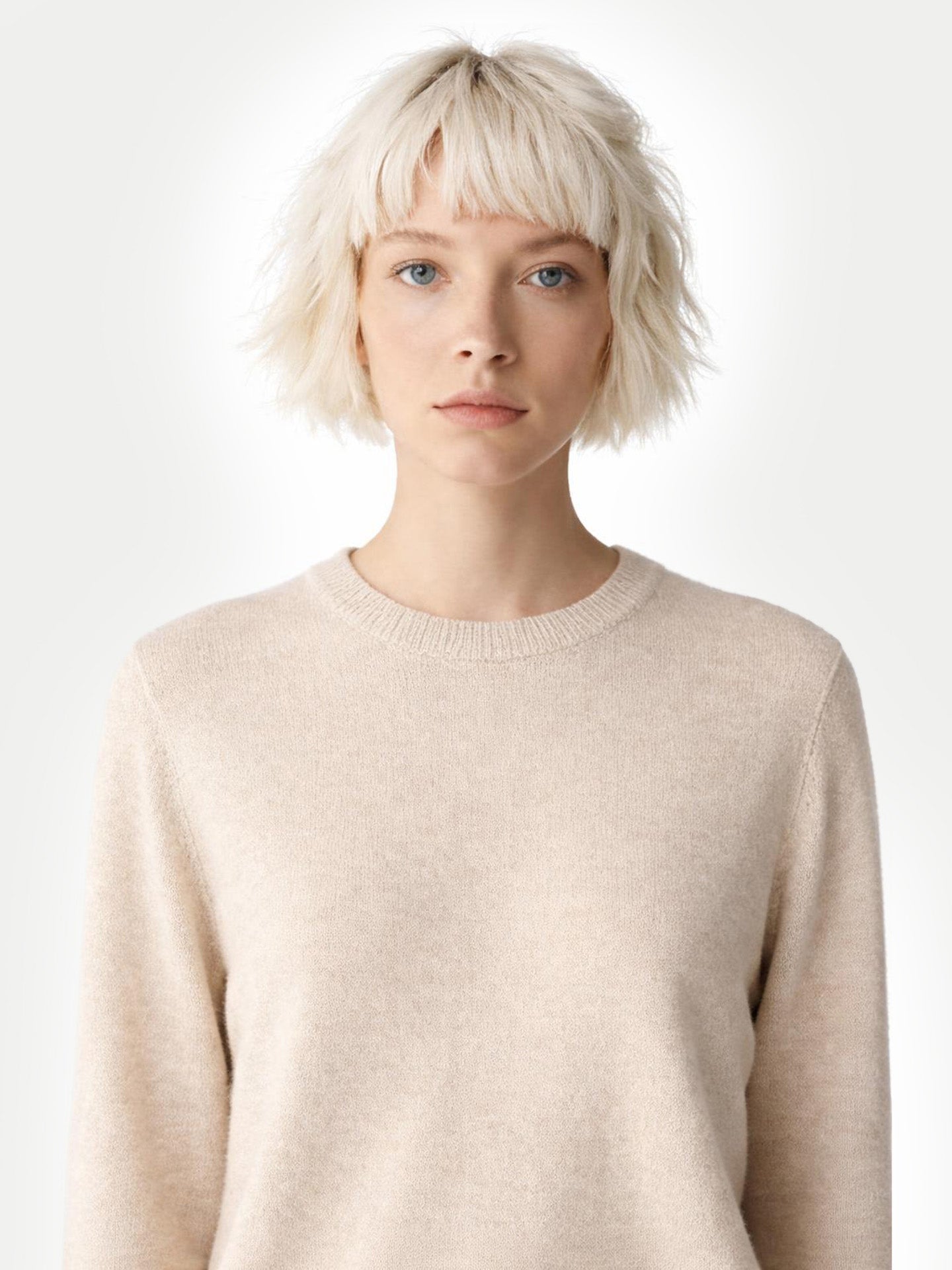 Pull col rond en cachemire Essential pour femmes Bouleau - Gobi Cashmere