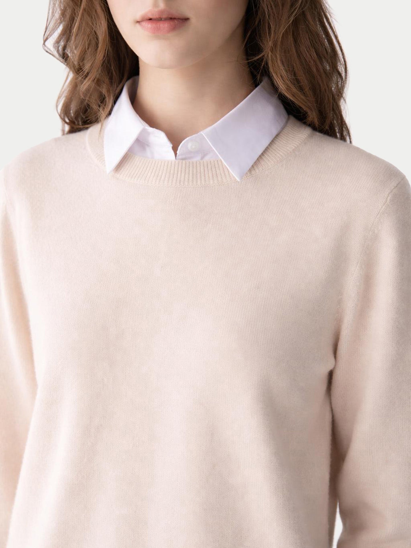 Pull col rond en cachemire Essential pour femmes Blanc Ivoire - Gobi Cashmere
