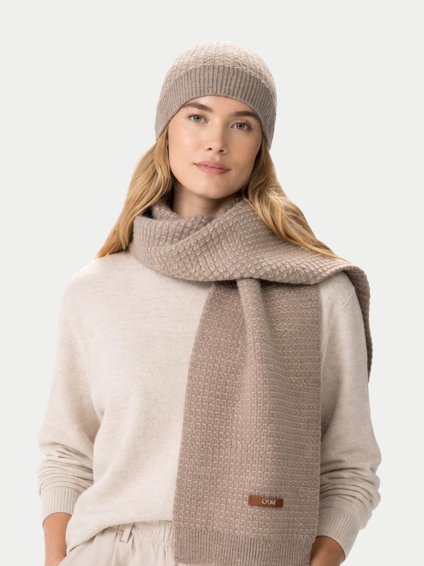 Chapeau en Cachemire Tricot Waffle Couleur Organique