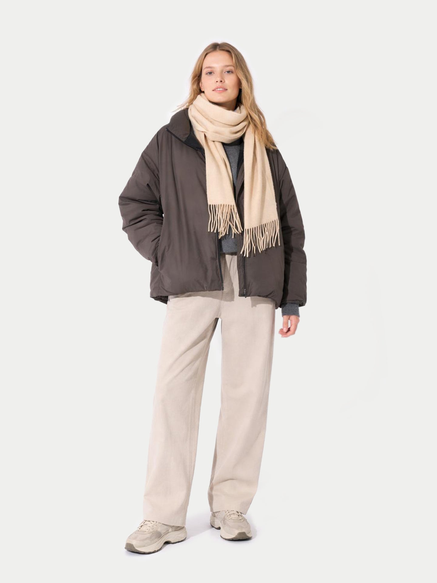 Écharpe avec franges en cachemire pour unisex Couleur Organique