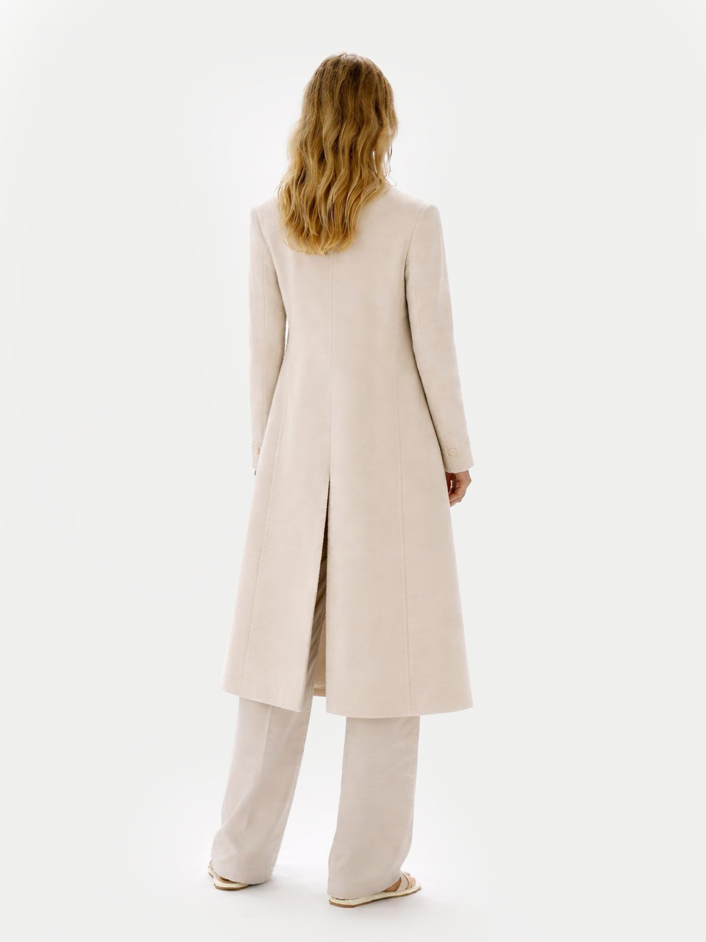 Manteau Long à Double Boutonnage Couleur Organique