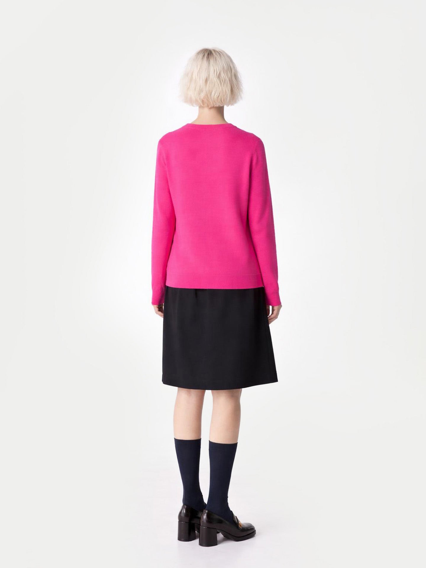 Pull col rond en cachemire Essential pour femmes Magenta - Gobi Cashmere