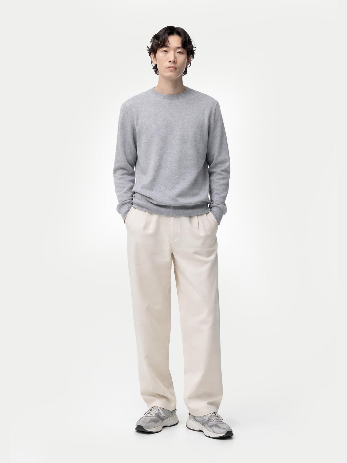 Pull col rond en cachemire Essential pour hommes