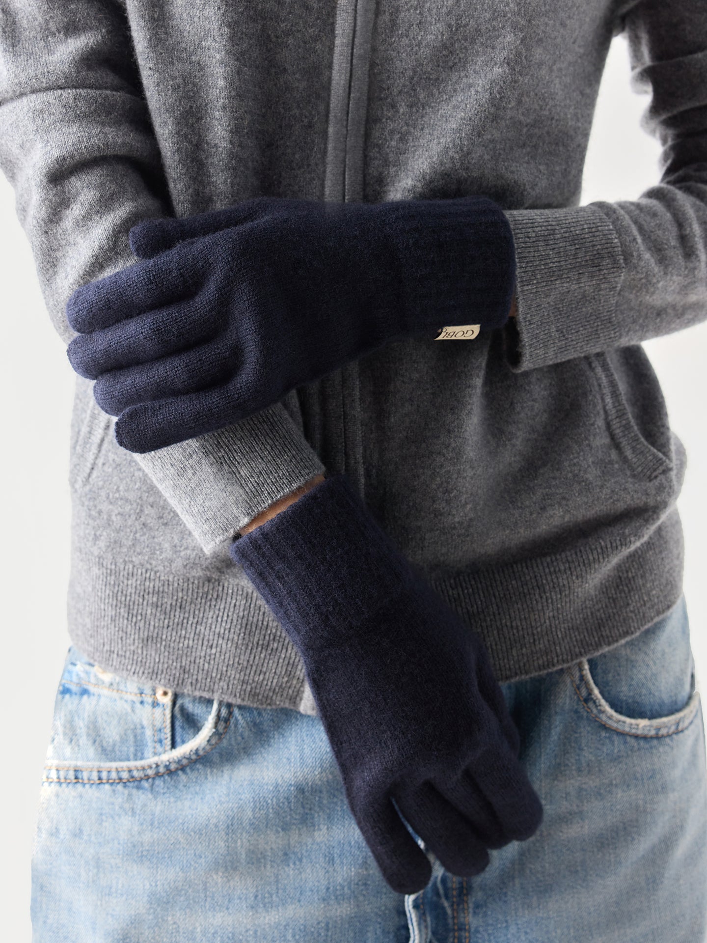 Gants Classiques en Cachemire pour l’Hiver couleur marine | GOBI Cashmere