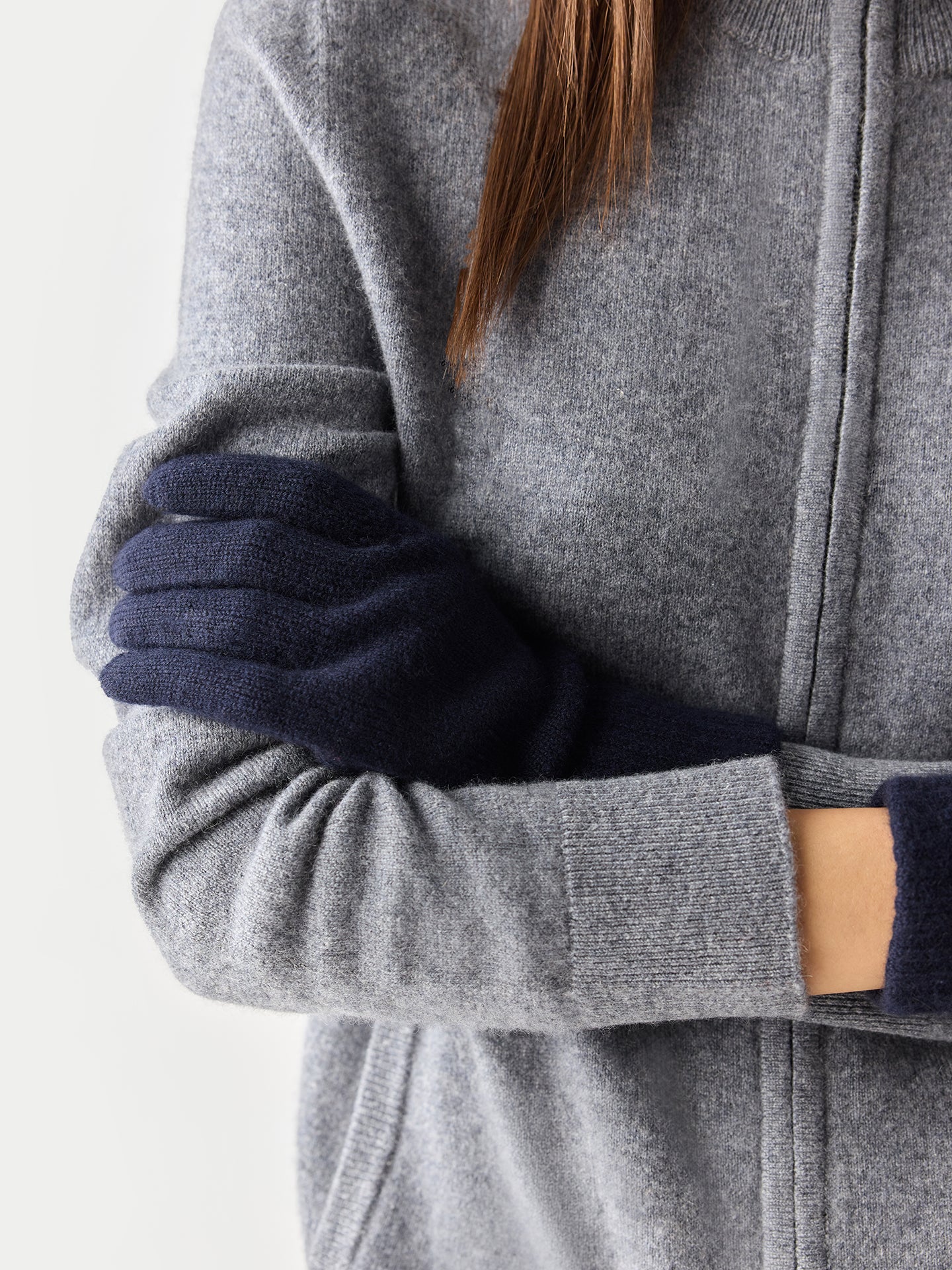 Gants Classiques en Cachemire pour l’Hiver couleur marine | GOBI Cashmere