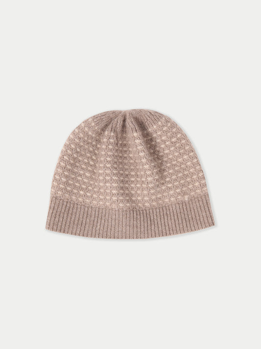 Chapeau en Cachemire Tricot Waffle Couleur Organique