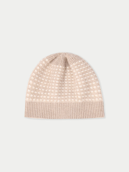 Chapeau en Cachemire Tricot Waffle Couleur Organique