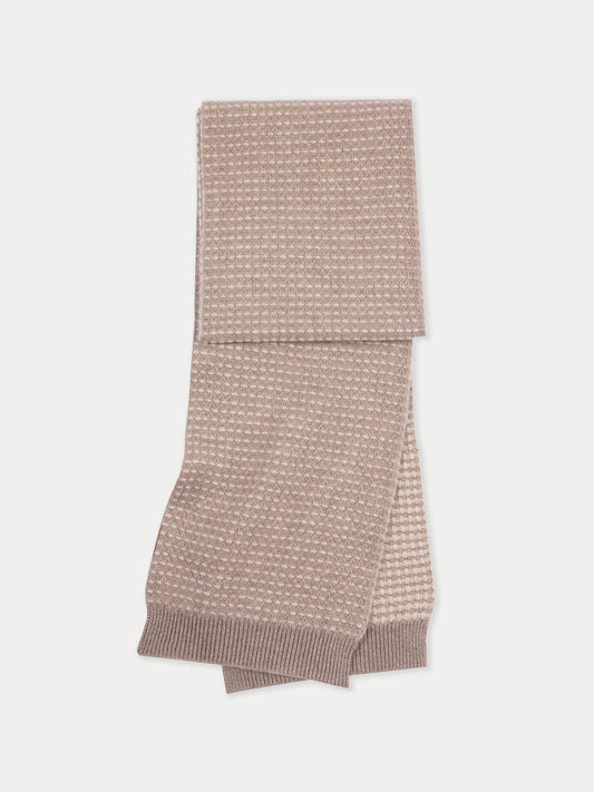 Écharpe Cachemire Waffle couleur taupe| GOBI Cashmere