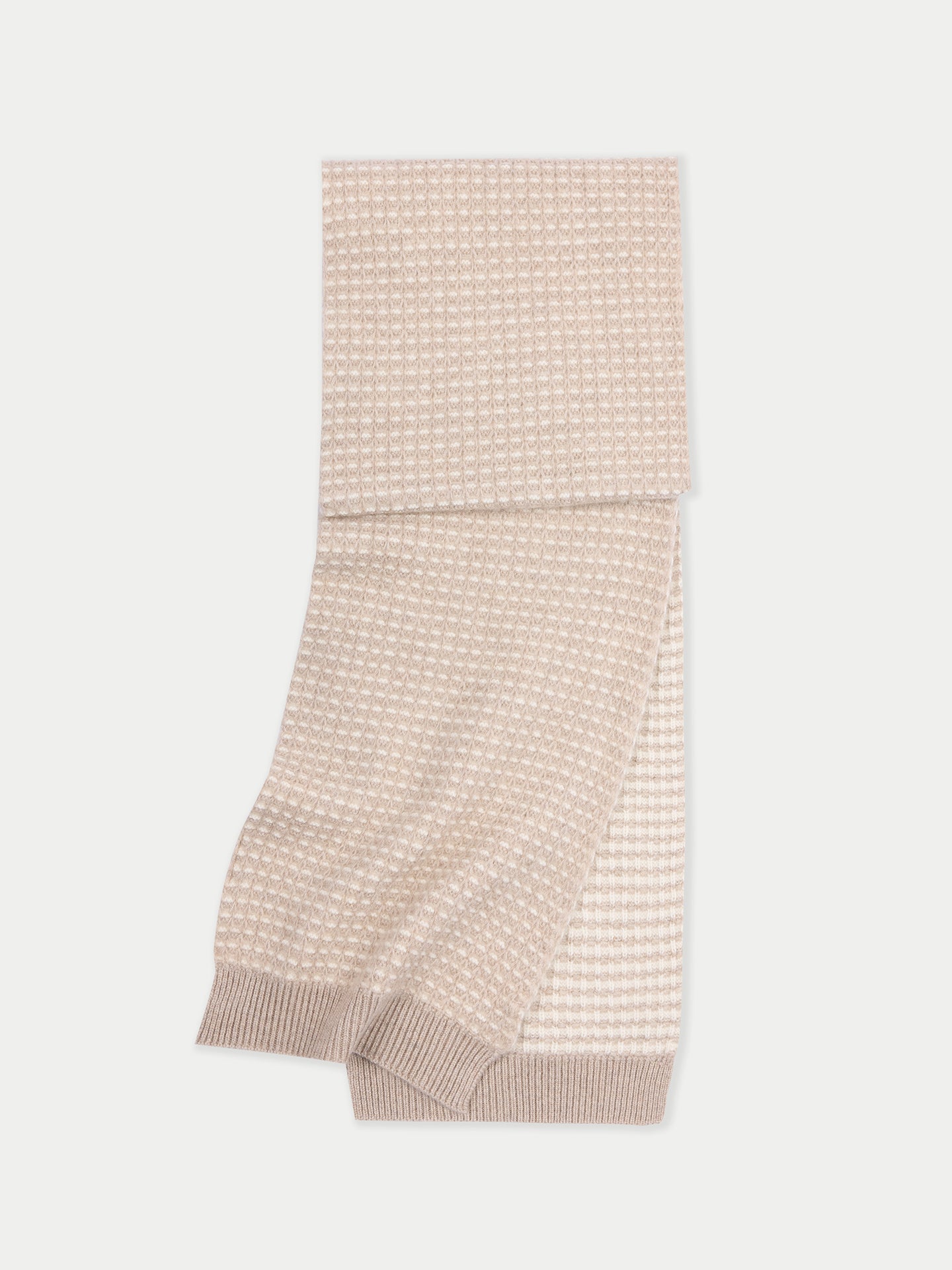 Écharpe en Cachemire Tricot Waffle Couleur Organique