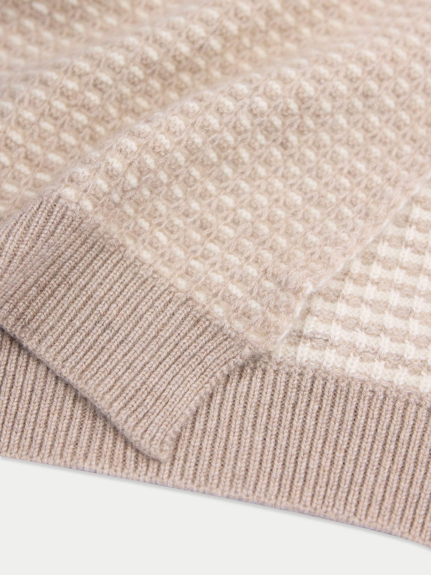 Écharpe en Cachemire Tricot Waffle Couleur Organique