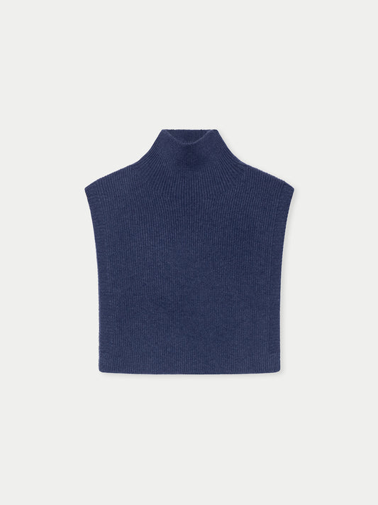 Écharpe col roulé en cachemire unisexe couleur bleu | GOBI Cashmere