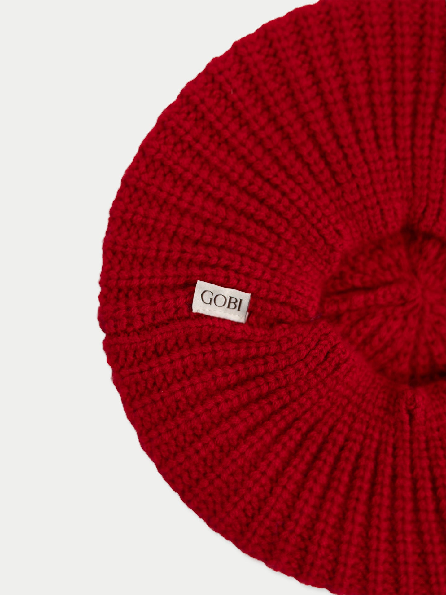 Bonnet Classique à Côtes en Cachemire couleur rouge | GOBI Cashmere