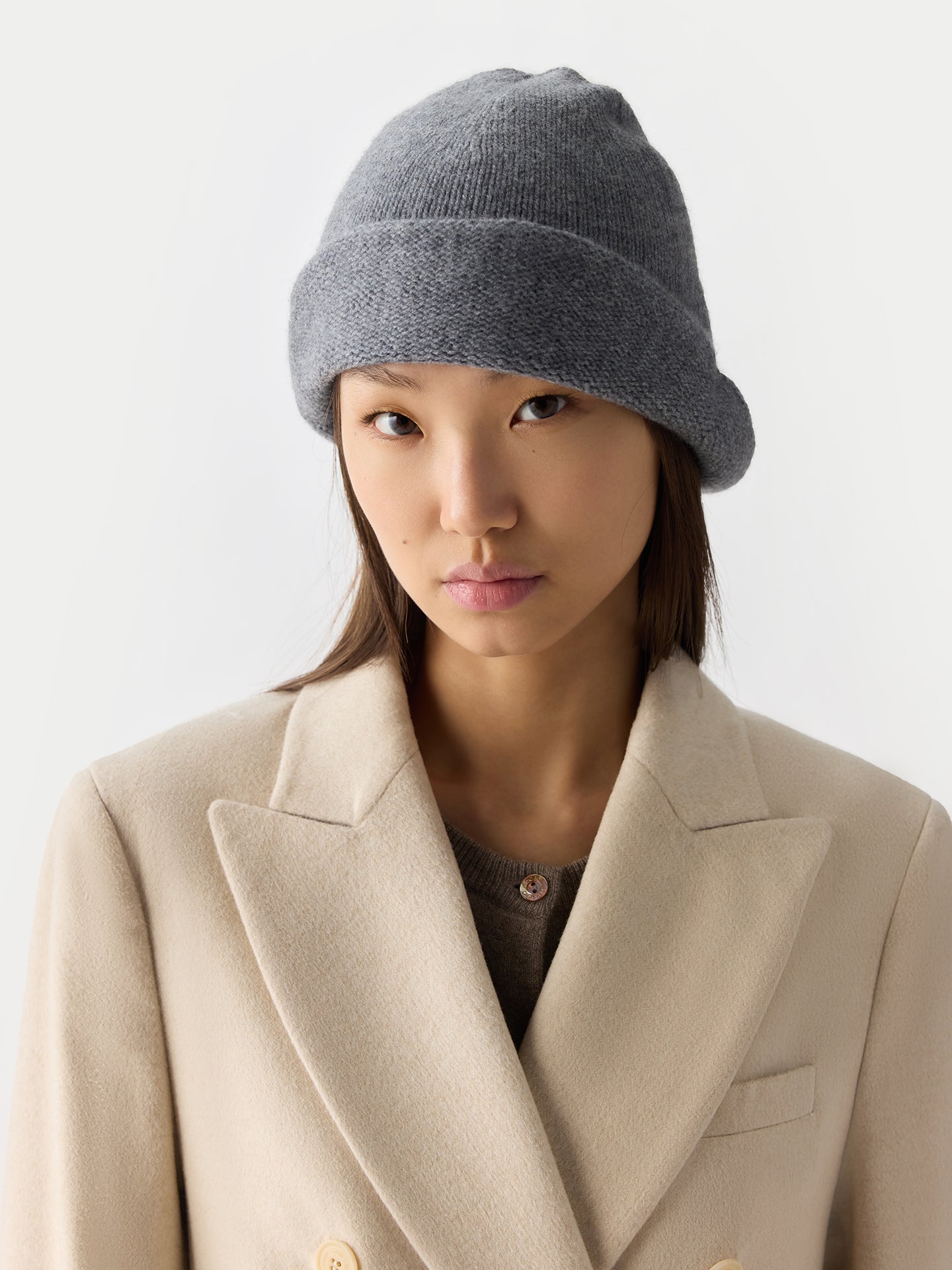 Chapeau Seau en Cachemire couleur gris | GOBI Cashmere
