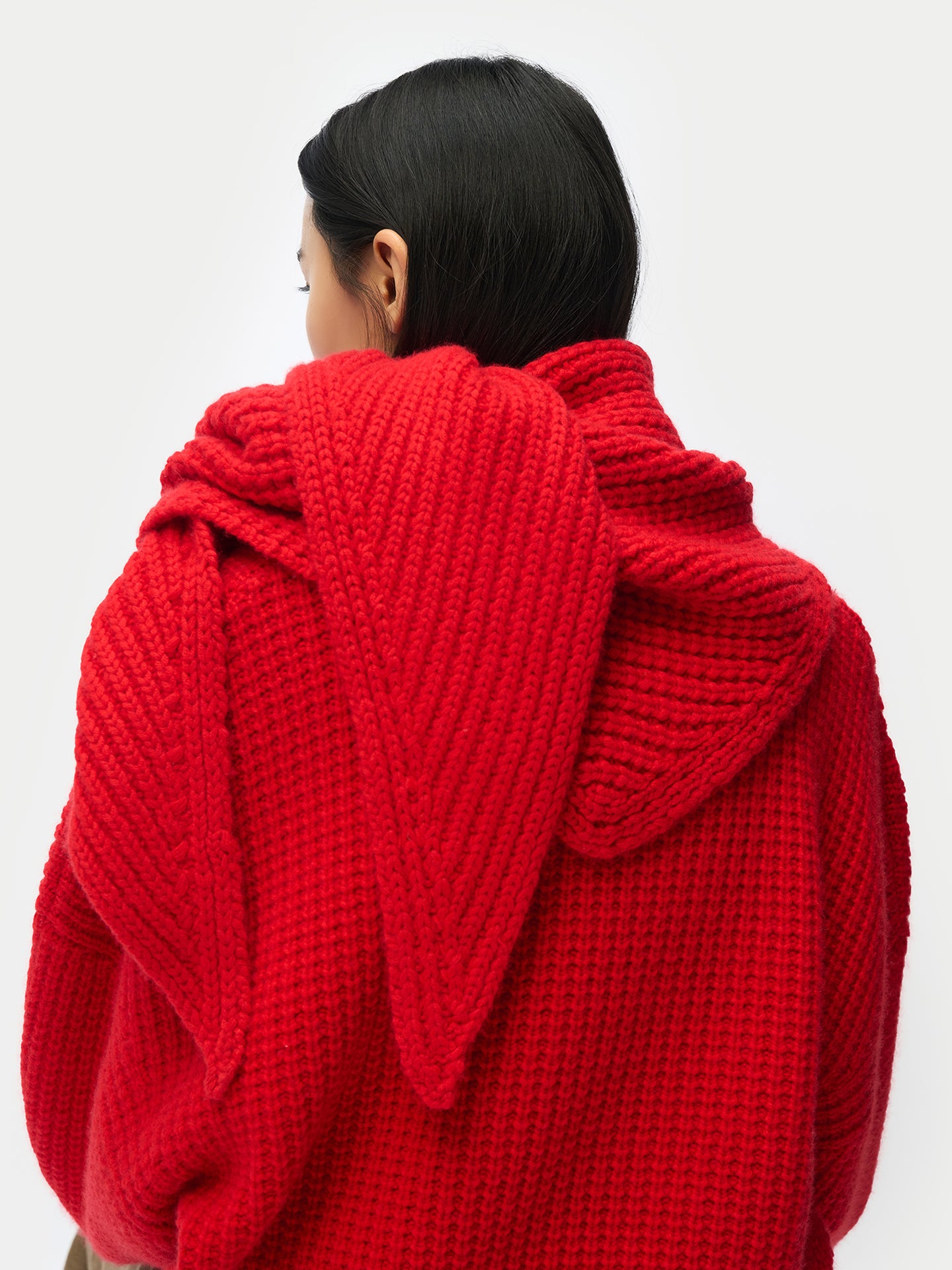 Écharpe-cape en cachemire unisexe couleur rouge  | GOBI Cashmere
