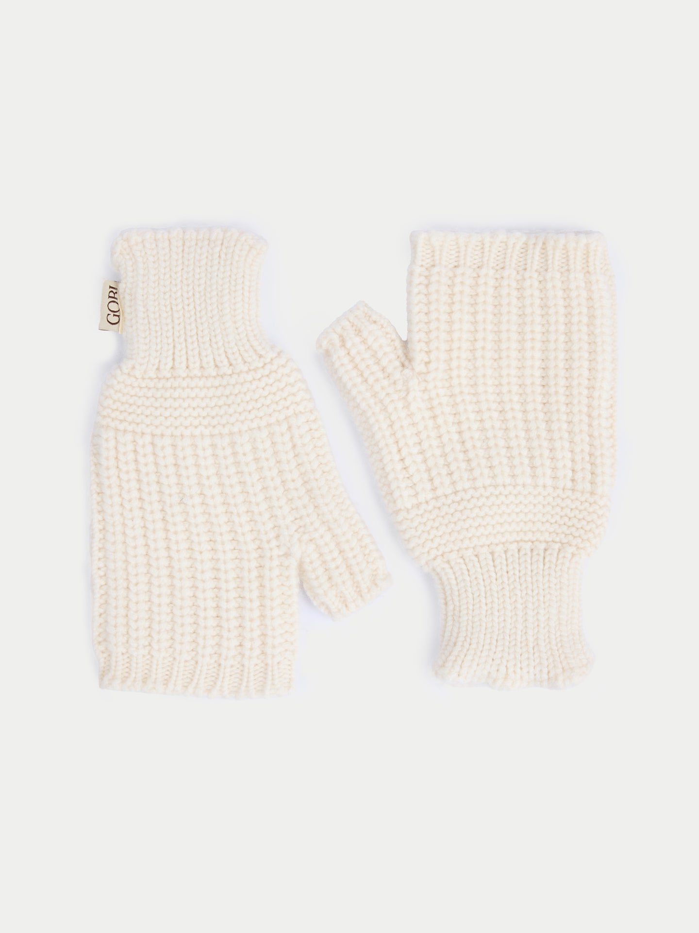 Gants en Cachemire à Côtes couleur blanc | GOBI Cashmere