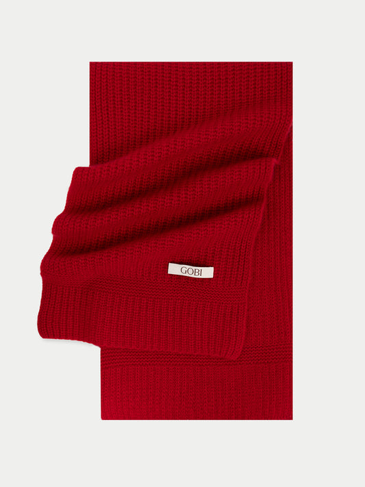 Écharpe en Cachemire – 100 % Cachemire Mongol couleur rouge | GOBI Cashmere