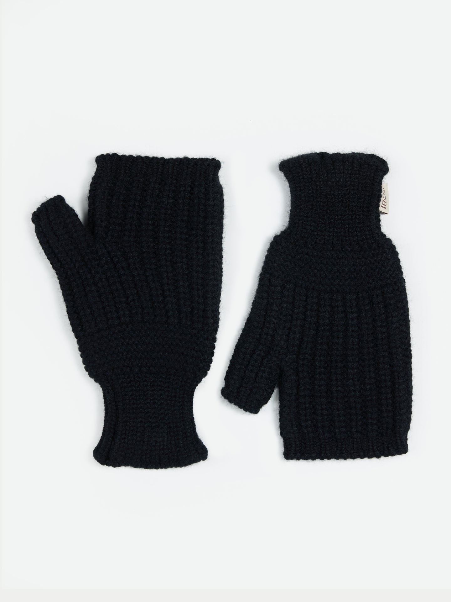 Gants en Cachemire à Côtes couleur noir | GOBI Cashmere