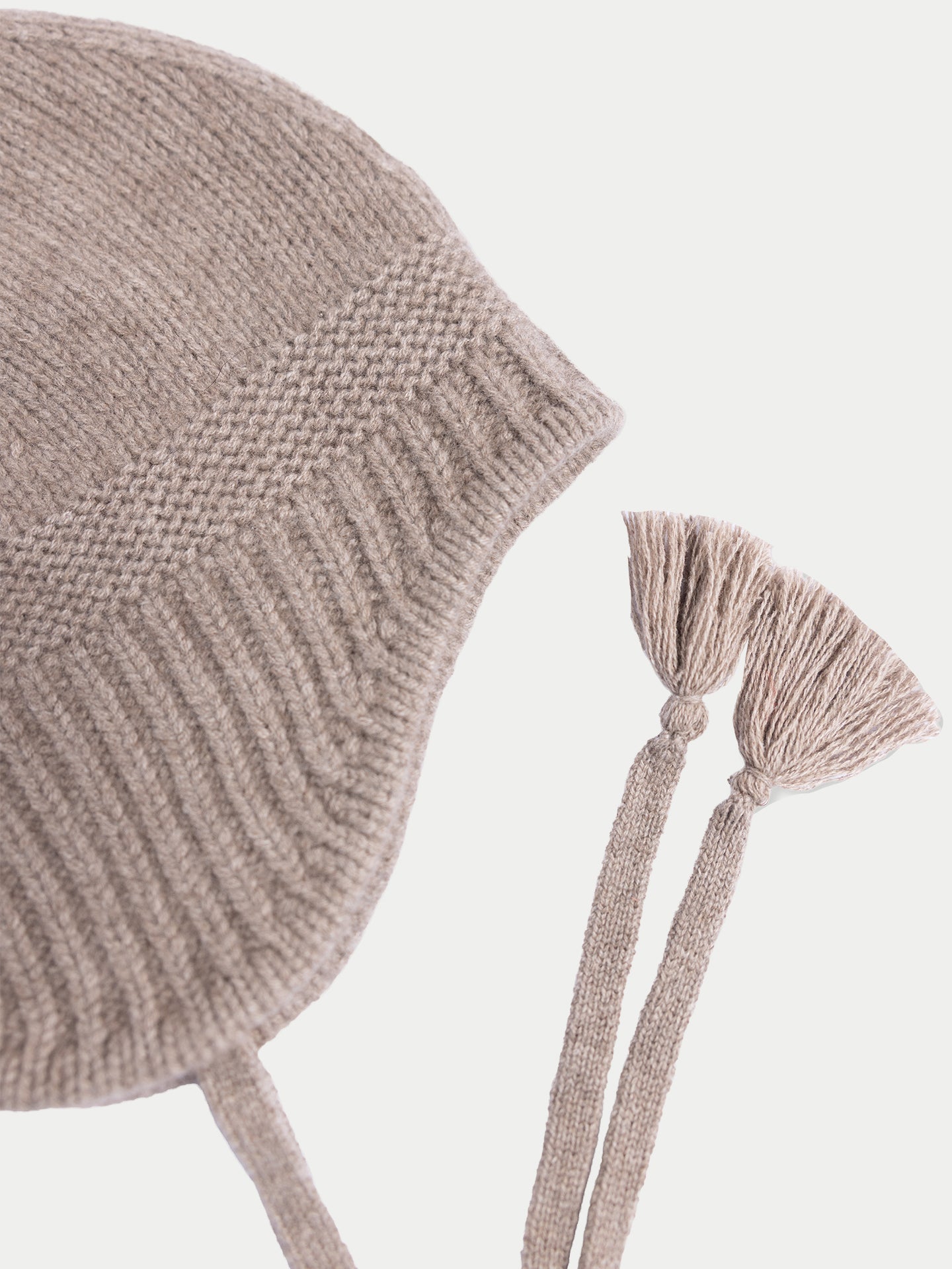 Bonnet à Liens en Cachemire couleur taupe | GOBI Cashmere