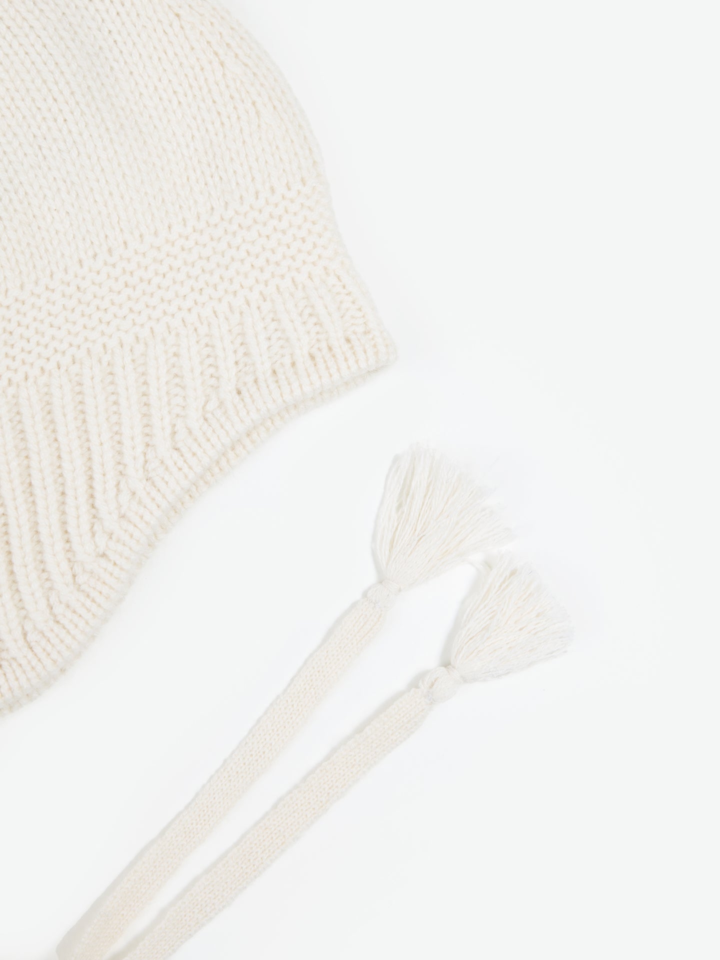 Bonnet à Liens en Cachemire couleur blanc | GOBI Cashmere