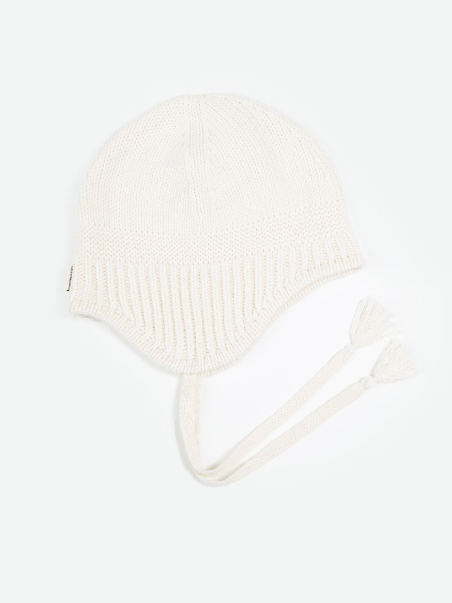 Bonnet à Liens en Cachemire couleur blanc | GOBI Cashmere