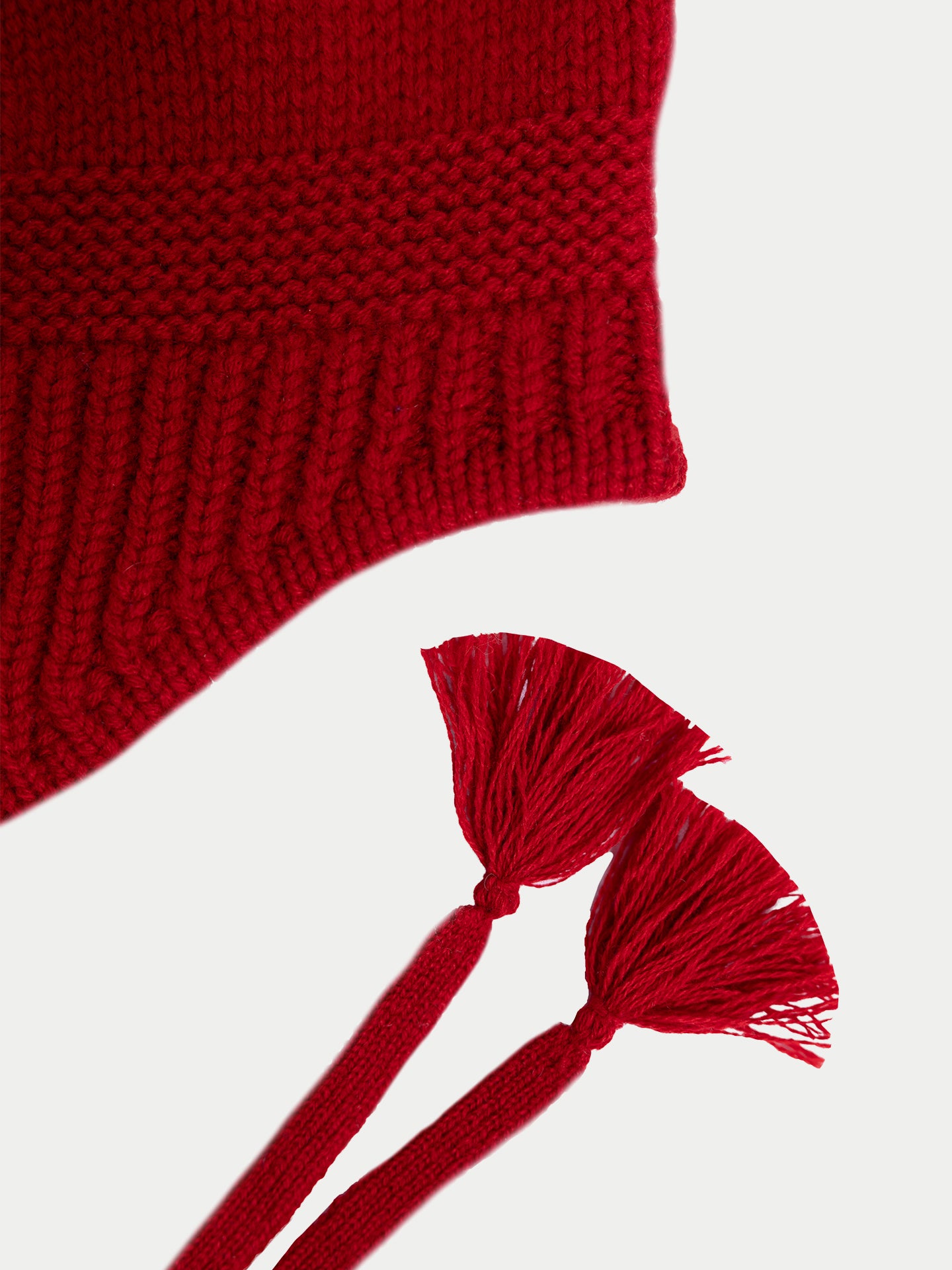 Bonnet à Liens en Cachemire couleur rouge | GOBI Cashmere