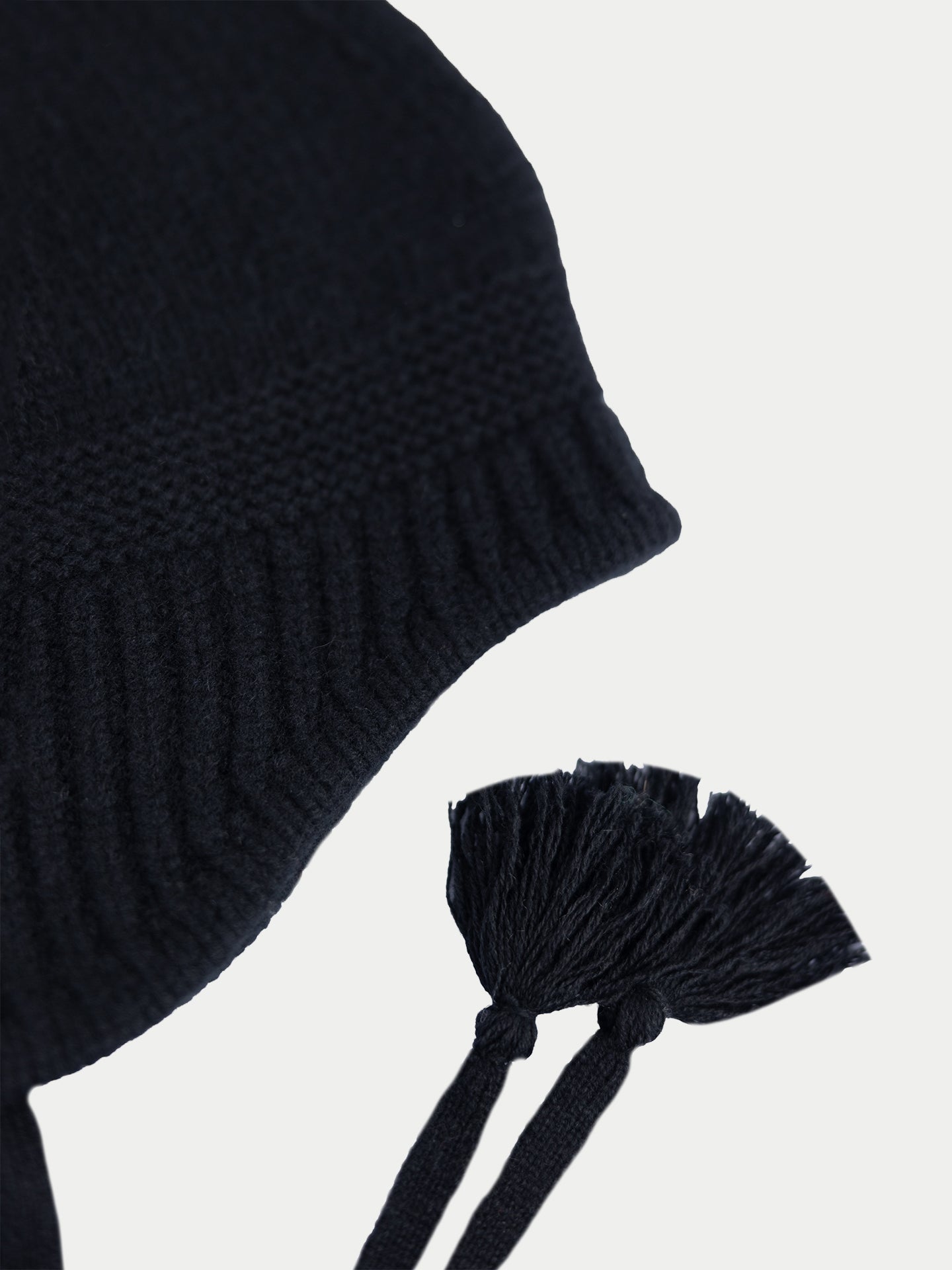 Bonnet à Liens en Cachemire couleur noir | GOBI Cashmere