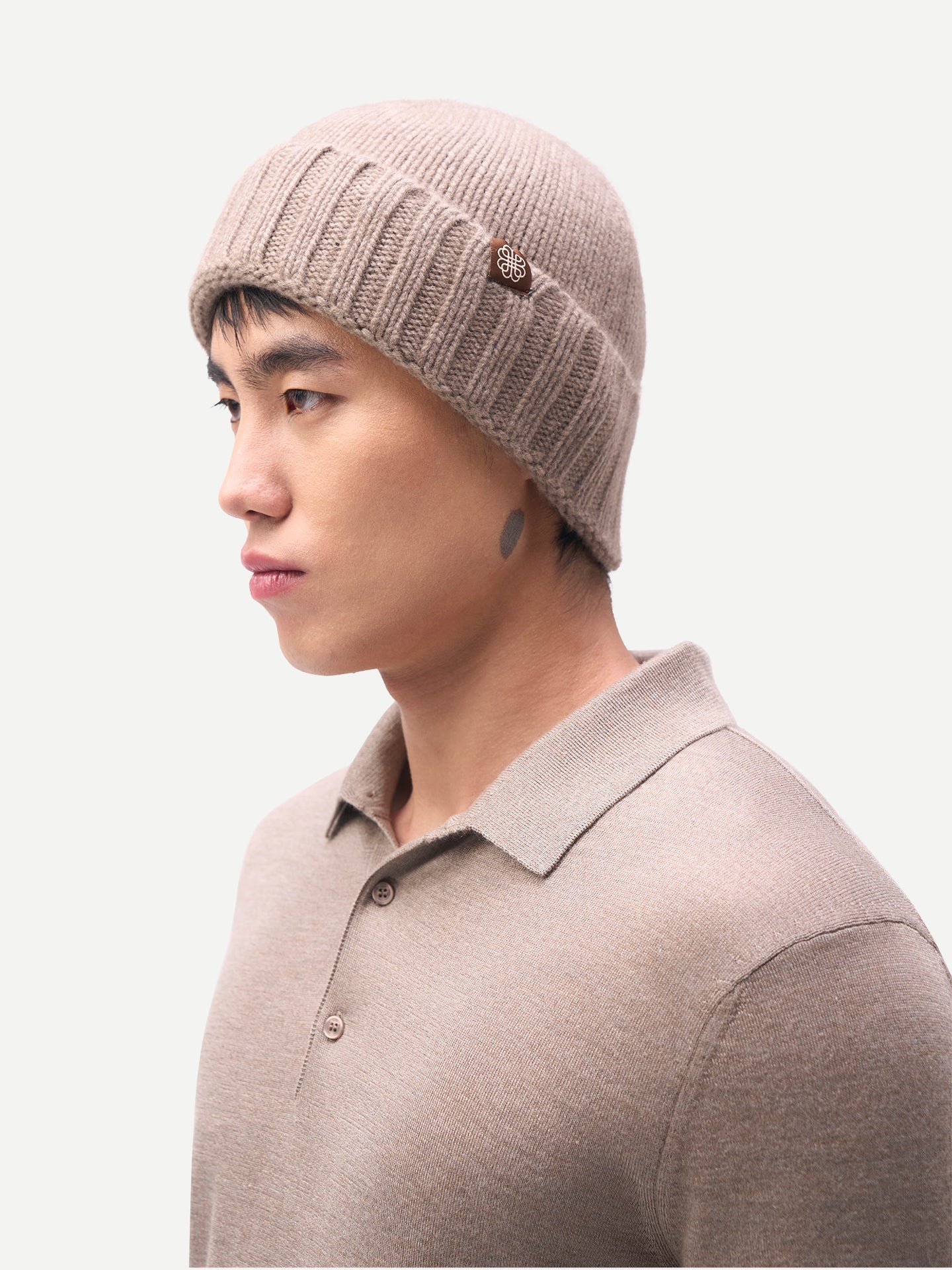 Bonnet en cachemire unisexe couleur taupe | GOBI Cashmere