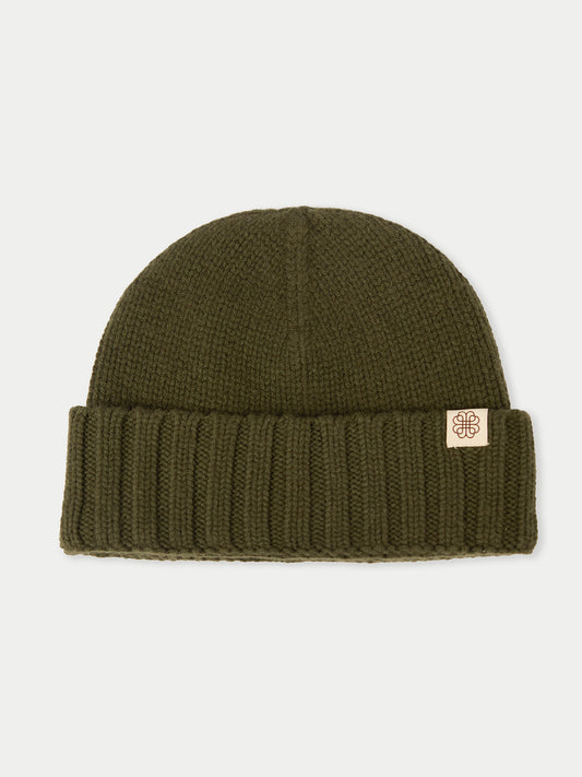 Bonnet en cachemire unisexe couleur olive | GOBI Cashmere