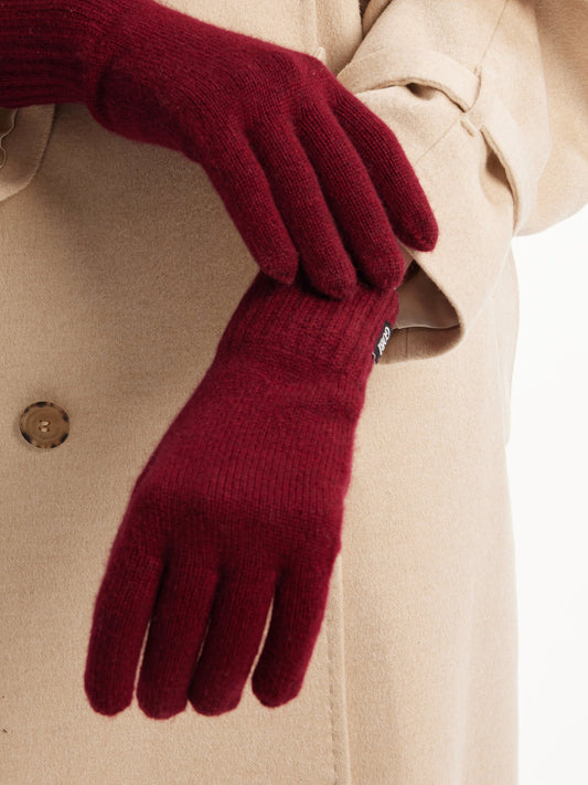 Gants en Cachemire pour hommes rouge - Gobi Cashmere