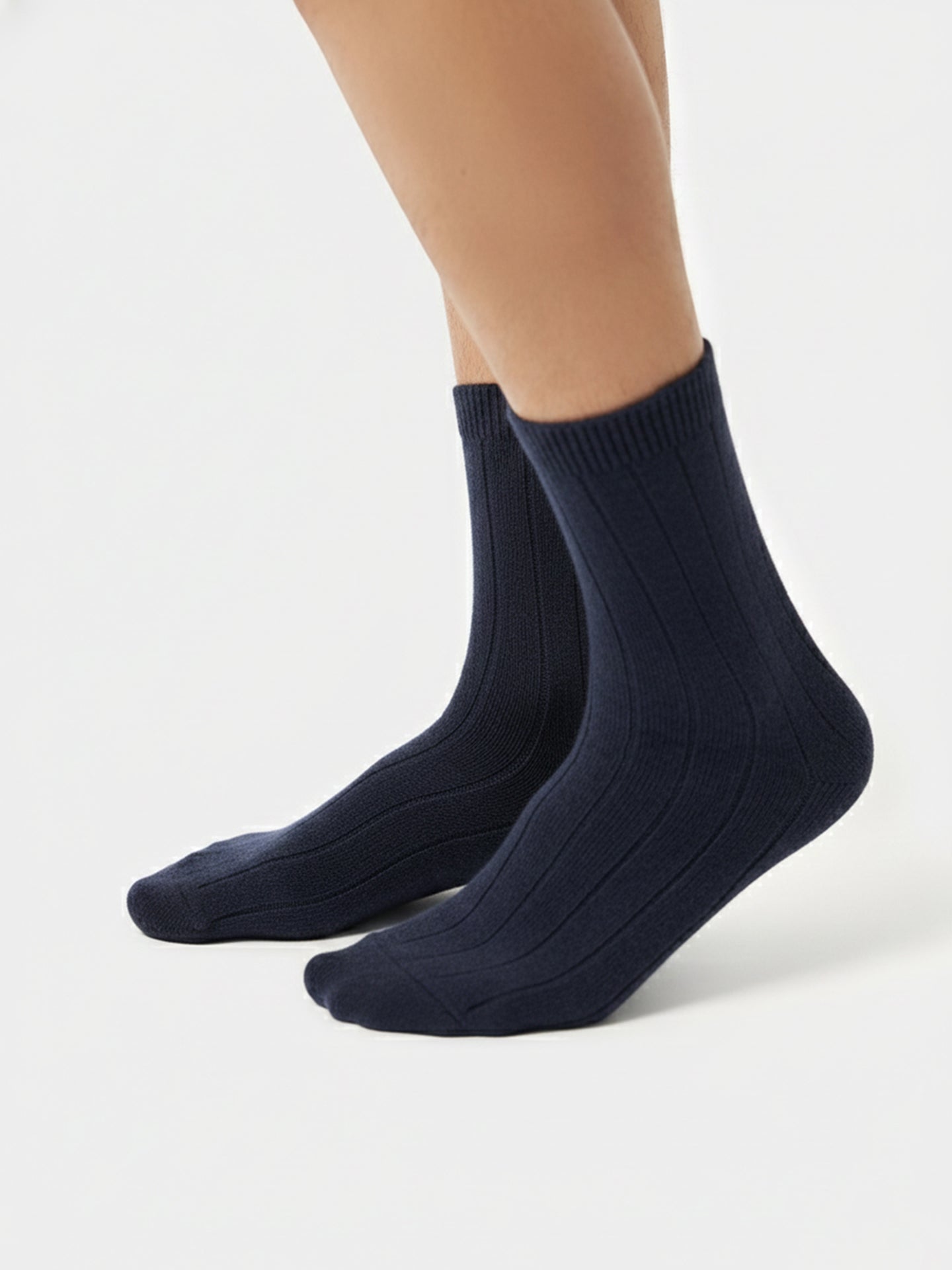 Chaussettes unisexes en tricot côtelé