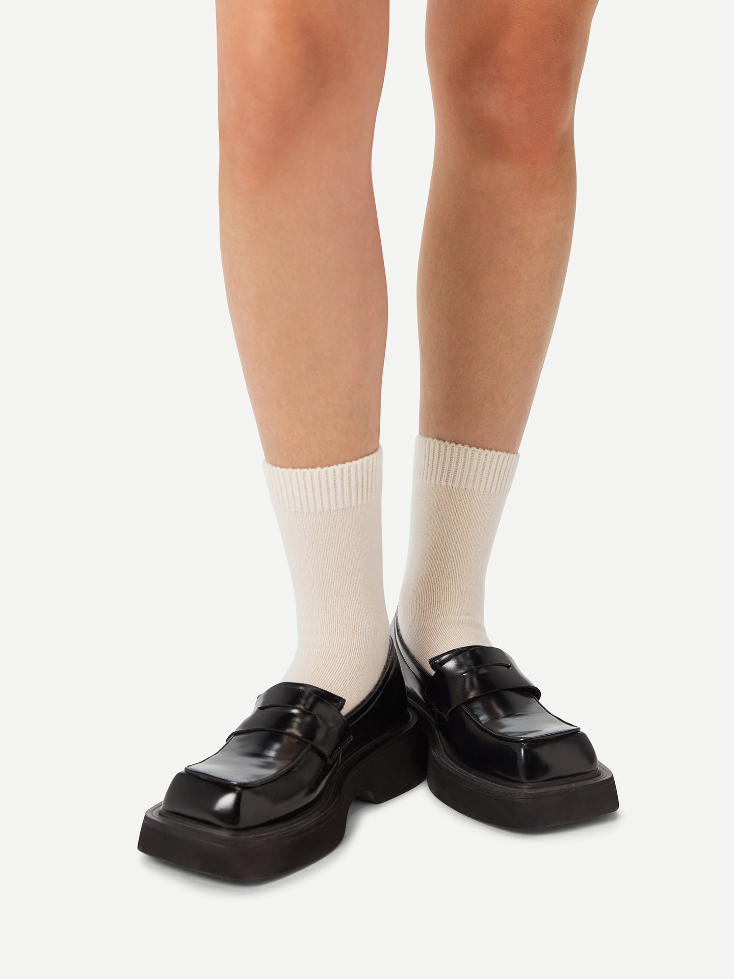 Chaussettes unisexes en cachemire Blanc - Gobi Cashmere