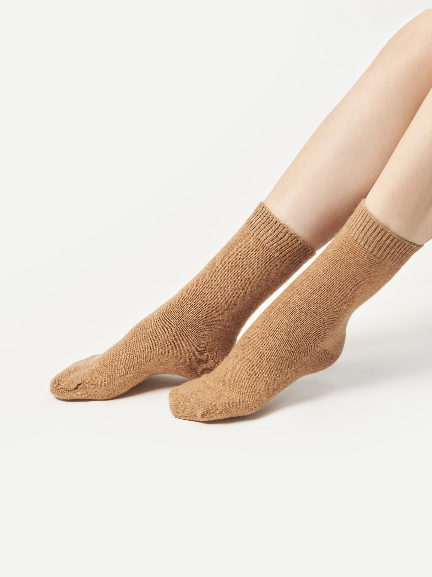 Chaussettes unisexes en cachemire marron - Gobi Cashmere