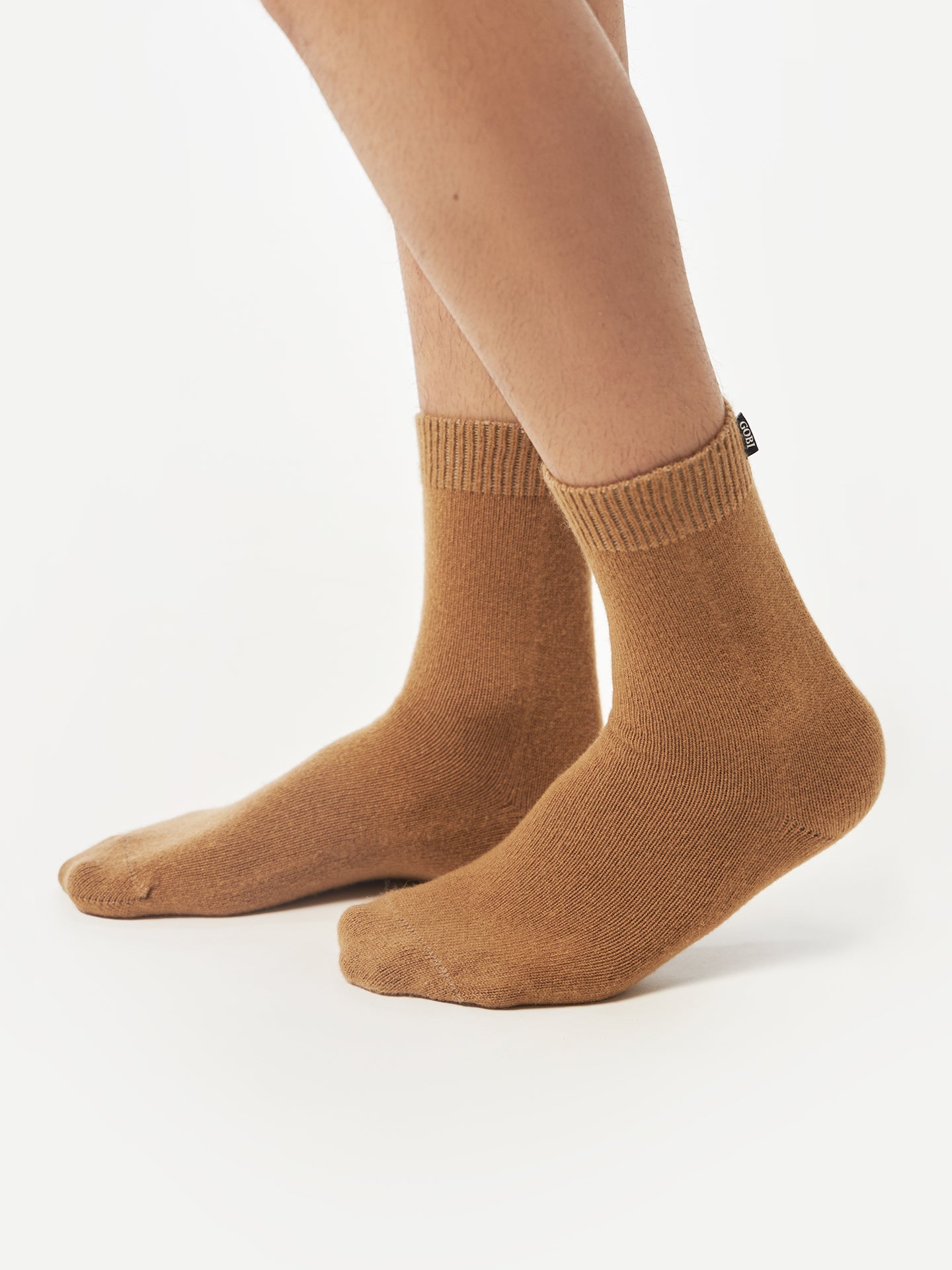 Chaussettes unisexes en cachemire marron - Gobi Cashmere