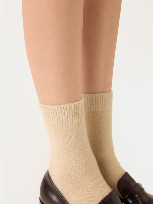 Chaussettes unisexes en cachemire couleur beige - Gobi Cashmere